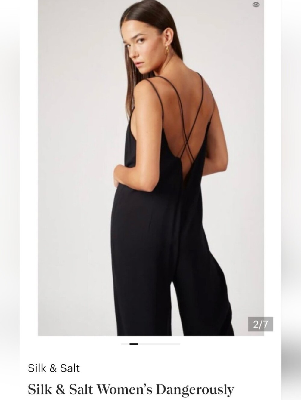 Silk And Salt Black Strappy Back Dangerously Jumpsuit, XL